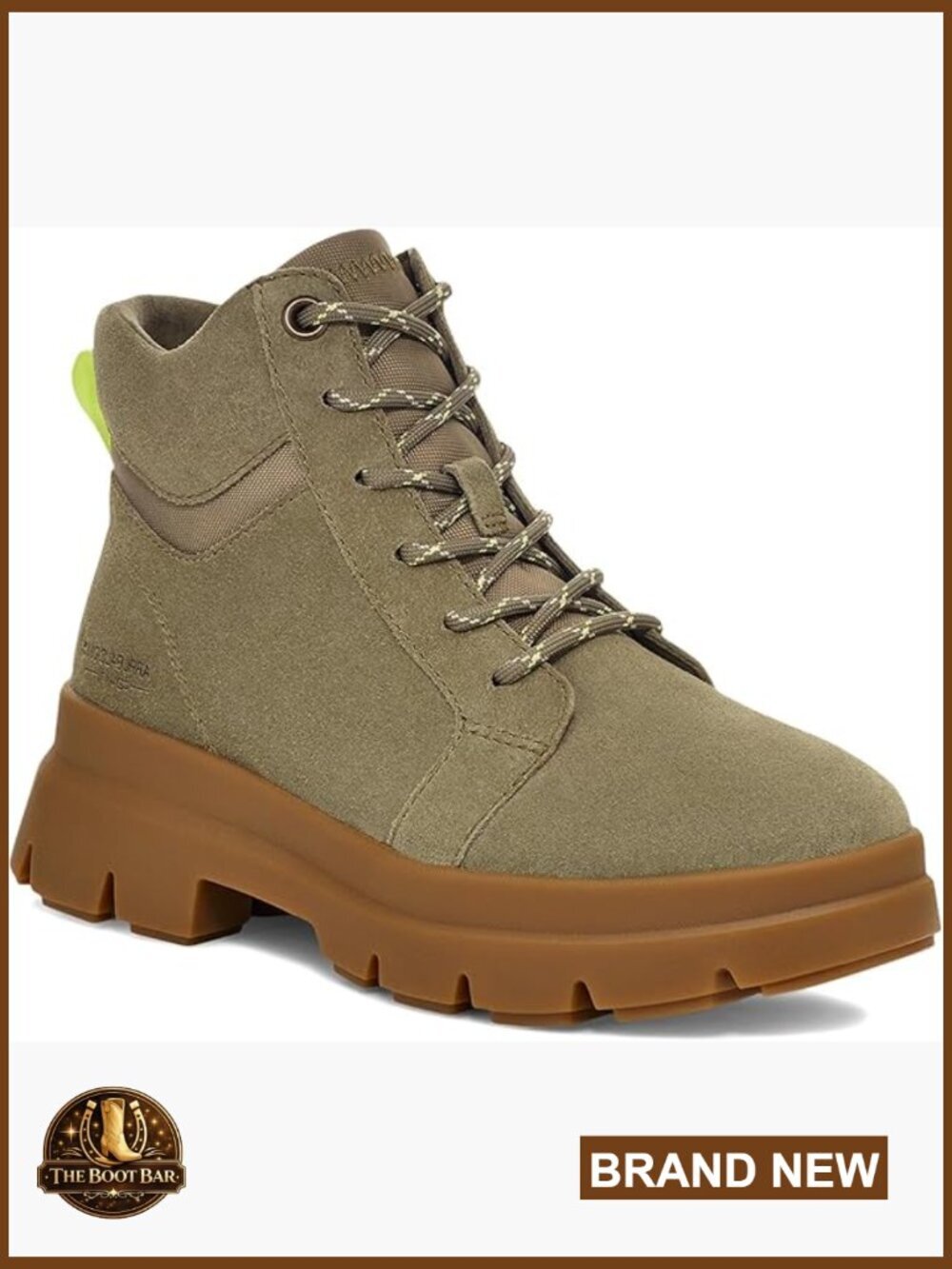 Women's Suede Ankle Lace Up Bootie with Faux Fur Sockliner